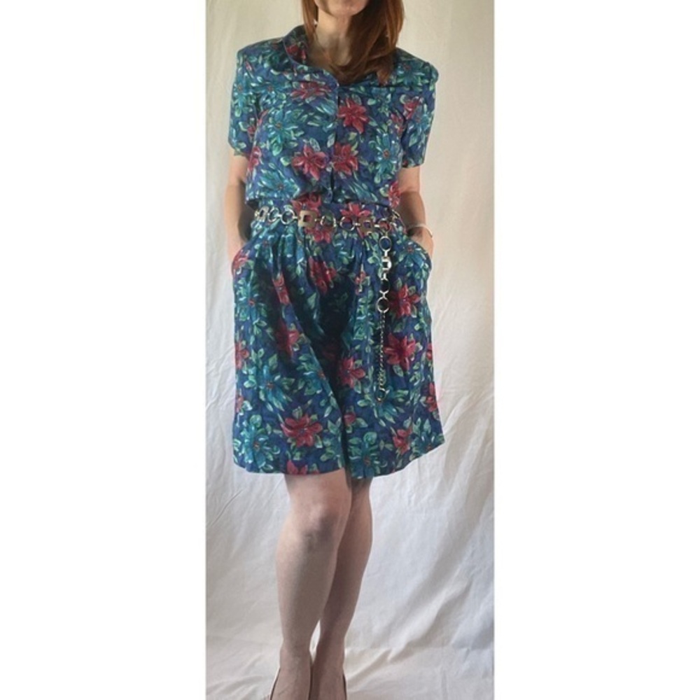 80’s Vintage ‘Liz Baker’ Tropical Floral Shorts Set